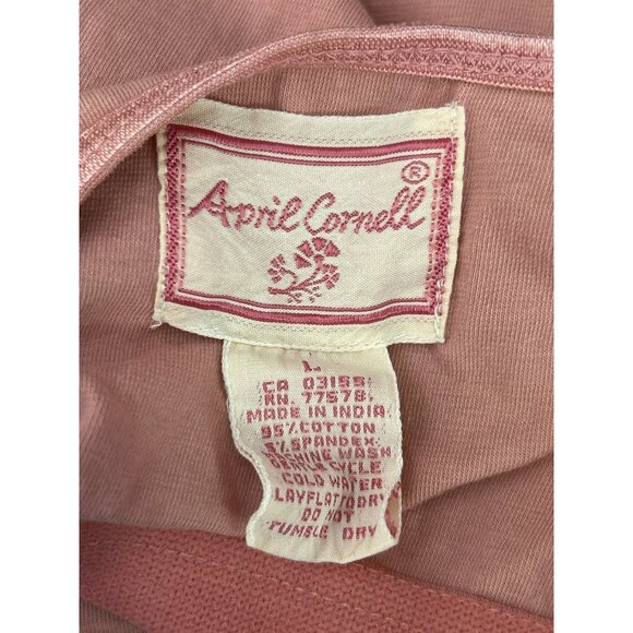 Vintage April Cornell Pink Beaded Tank Top Large Y2K 1990s Sequin Embellished - Picture 5 of 5